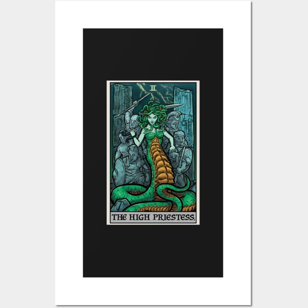 The High Priestess Tarot Card Medusa Greek Mythology Gorgon Horror Wall Art by TheGhoulishGarb